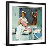 "Father Takes Picture of Baby in Hospital," March 11, 1961-M. Coburn Whitmore-Framed Giclee Print