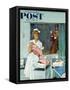 "Father Takes Picture of Baby in Hospital," Saturday Evening Post Cover, March 11, 1961-M. Coburn Whitmore-Framed Stretched Canvas