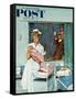 "Father Takes Picture of Baby in Hospital," Saturday Evening Post Cover, March 11, 1961-M. Coburn Whitmore-Framed Stretched Canvas