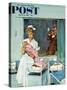 "Father Takes Picture of Baby in Hospital," Saturday Evening Post Cover, March 11, 1961-M. Coburn Whitmore-Stretched Canvas