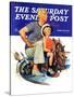 "Father Teaching Son to Sail," Saturday Evening Post Cover, August 30, 1941-Charles Dye-Stretched Canvas