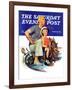 "Father Teaching Son to Sail," Saturday Evening Post Cover, August 30, 1941-Charles Dye-Framed Giclee Print