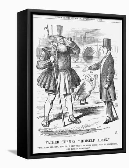 Father Thames Himself Again, 1865-John Tenniel-Framed Stretched Canvas