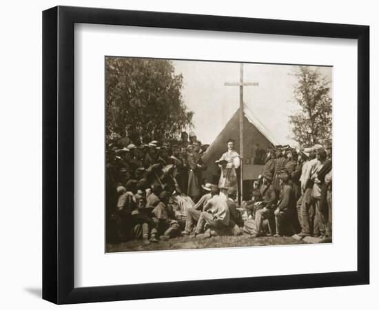 Father Thomas H. Mooney Leading Sunday Mass, 69th New York Infantry Regiment, 1861-Mathew Brady-Framed Premium Giclee Print