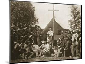 Father Thomas H. Mooney Leading Sunday Mass, 69th New York Infantry Regiment, 1861-Mathew Brady-Mounted Premium Giclee Print