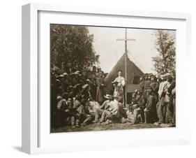 Father Thomas H. Mooney Leading Sunday Mass, 69th New York Infantry Regiment, 1861-Mathew Brady-Framed Giclee Print