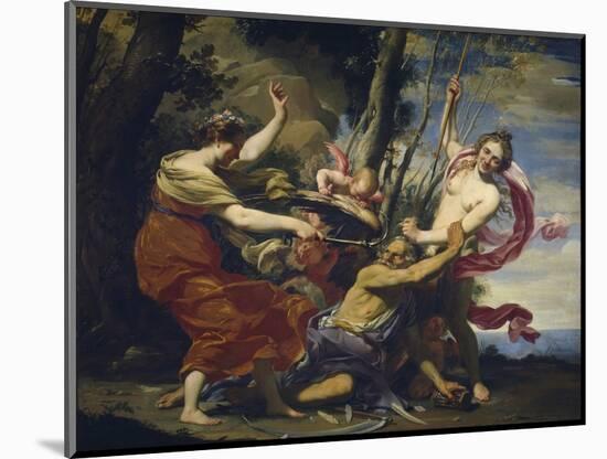 Father Time Overcome by Love, Hope and Beauty, 1627-Simon Vouet-Mounted Giclee Print