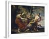 Father Time Overcome by Love, Hope and Beauty, 1627-Simon Vouet-Framed Giclee Print