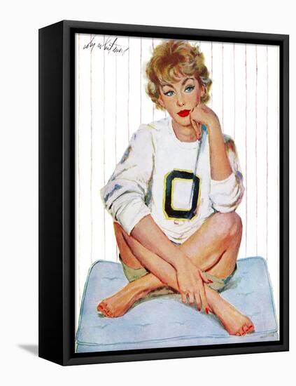 Father was Overruled - Saturday Evening Post "Leading Ladies", May 24, 1958 pg.36-Coby Whitmore-Framed Stretched Canvas