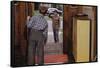 Father Waving Goodbye to Son-William P. Gottlieb-Framed Stretched Canvas