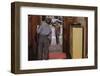 Father Waving Goodbye to Son-William P. Gottlieb-Framed Photographic Print