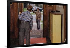 Father Waving Goodbye to Son-William P. Gottlieb-Framed Photographic Print