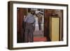 Father Waving Goodbye to Son-William P. Gottlieb-Framed Photographic Print