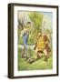 Father William Balancing an Eel on His Nose, Alice in Wonderland by Lewis Carroll-John Tenniel-Framed Giclee Print