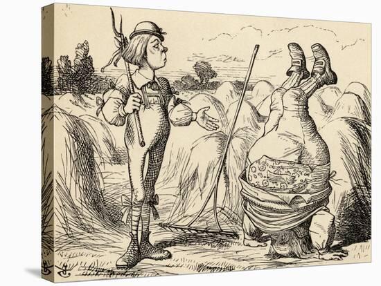 Father William Standing on His Head, from 'Alice's Adventures in Wonderland' by Lewis Carroll,…-John Tenniel-Stretched Canvas