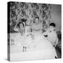 Father with Children at the Dinner Table, Ca. 1962-null-Stretched Canvas