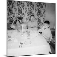Father with Children at the Dinner Table, Ca. 1962-null-Mounted Photographic Print