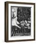Father with Daughter and Son in Front of Christmas Tree, Ca. 1950-null-Framed Photographic Print