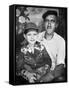 Father with His Young Son, Ca. 1949-null-Framed Stretched Canvas