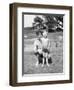 Father with Young Son at Water Hole, Ca. 1930-null-Framed Photographic Print