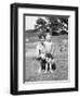 Father with Young Son at Water Hole, Ca. 1930-null-Framed Photographic Print