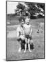 Father with Young Son at Water Hole, Ca. 1930-null-Mounted Photographic Print