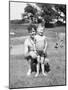 Father with Young Son at Water Hole, Ca. 1930-null-Mounted Photographic Print