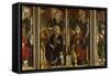 Fathers ofChurch Altar. Totale.Churchfathers: Hieronymus, Augustinus, Gregor and Ambrosius-Michael Pacher-Framed Stretched Canvas