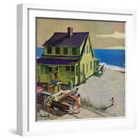 "Fathers Off Fishing," June 18, 1960-Thornton Utz-Framed Giclee Print