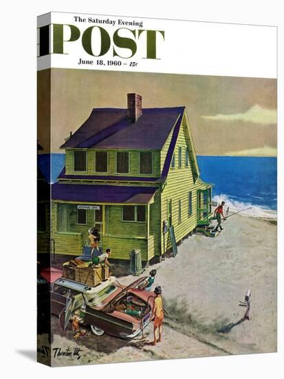 "Fathers Off Fishing," Saturday Evening Post Cover, June 18, 1960-Thornton Utz-Stretched Canvas