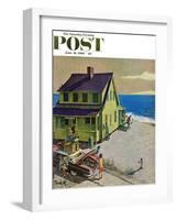"Fathers Off Fishing," Saturday Evening Post Cover, June 18, 1960-Thornton Utz-Framed Giclee Print