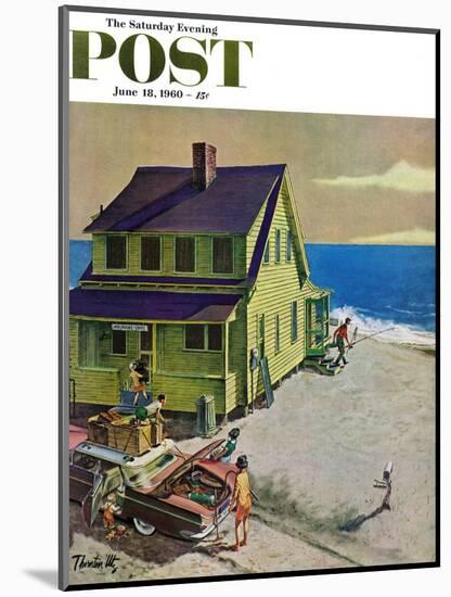 "Fathers Off Fishing," Saturday Evening Post Cover, June 18, 1960-Thornton Utz-Mounted Giclee Print