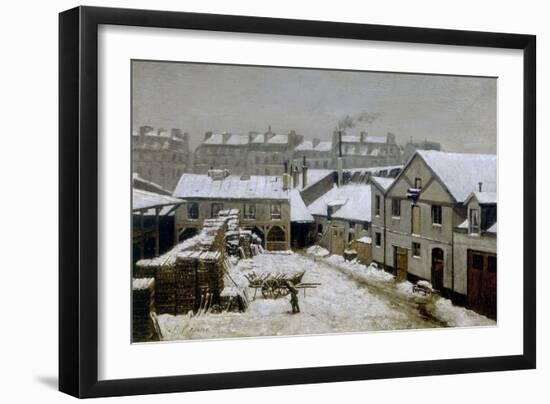 Faubourg de Paris sous la neige-Stanislas Lepine-Framed Giclee Print