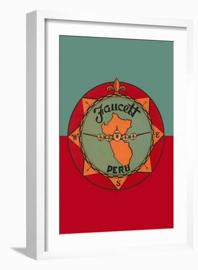 Faucett Aviation Airline Luggage Label-null-Framed Art Print