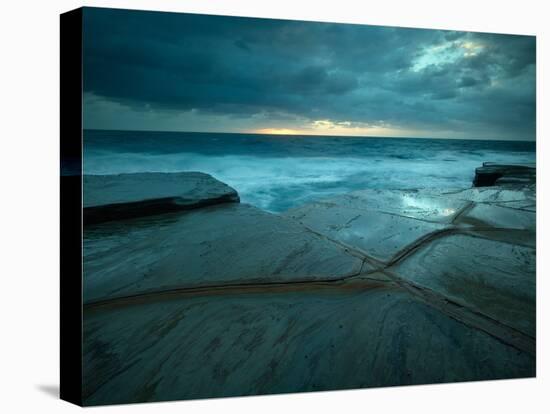 Fault Lines in Sandstone Rock Platform, Bouddi National Park, Nsw Australia-Matt Smith-Stretched Canvas