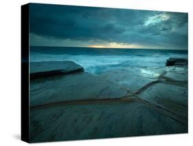 Fault Lines in Sandstone Rock Platform, Bouddi National Park, Nsw Australia-Matt Smith-Stretched Canvas