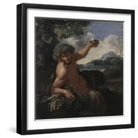 Faune au verre de vin-null-Framed Giclee Print