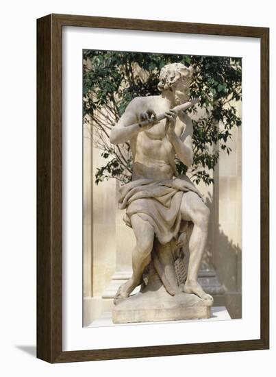 Faune jouant de la flute dit aussi Berger jouant de la flute-Antoine Coysevox-Framed Giclee Print