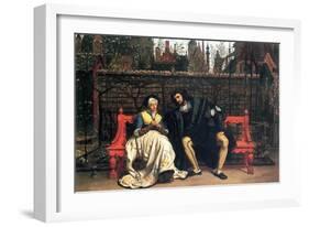 Faust and Marguerite In The Garden-James Tissot-Framed Art Print