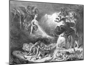 Faust and Mephistopheles at the Witches' Sabbath, from Goethe's Faust, 1828-Eugene Delacroix-Mounted Giclee Print
