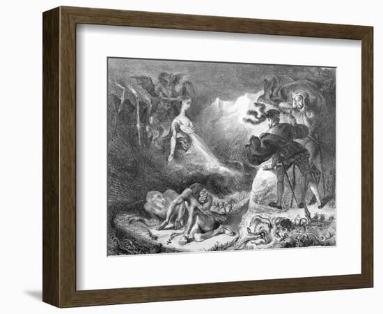 Faust and Mephistopheles at the Witches' Sabbath, from Goethe's Faust, 1828-Eugene Delacroix-Framed Giclee Print