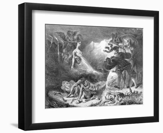 Faust and Mephistopheles at the Witches' Sabbath, from Goethe's Faust, 1828-Eugene Delacroix-Framed Giclee Print