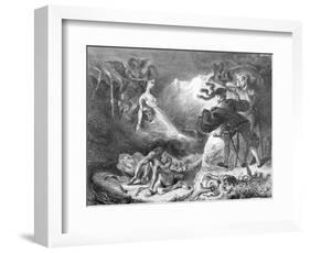 Faust and Mephistopheles at the Witches' Sabbath, from Goethe's Faust, 1828-Eugene Delacroix-Framed Giclee Print