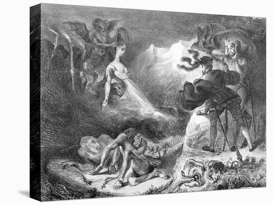 Faust and Mephistopheles at the Witches' Sabbath, from Goethe's Faust, 1828-Eugene Delacroix-Stretched Canvas