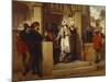 Faust and Mephistopheles Waiting for Gretchen at the Cathedral Door-Wilhelm Koller-Mounted Giclee Print