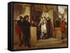 Faust and Mephistopheles Waiting for Gretchen at the Cathedral Door-Wilhelm Koller-Framed Stretched Canvas