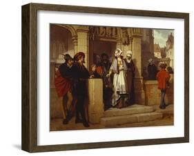 Faust and Mephistopheles Waiting for Gretchen at the Cathedral Door-Wilhelm Koller-Framed Giclee Print