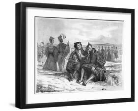 Faust and Wagner in Conversation, Illustration for Faust by Goethe-Eugene Delacroix-Framed Giclee Print