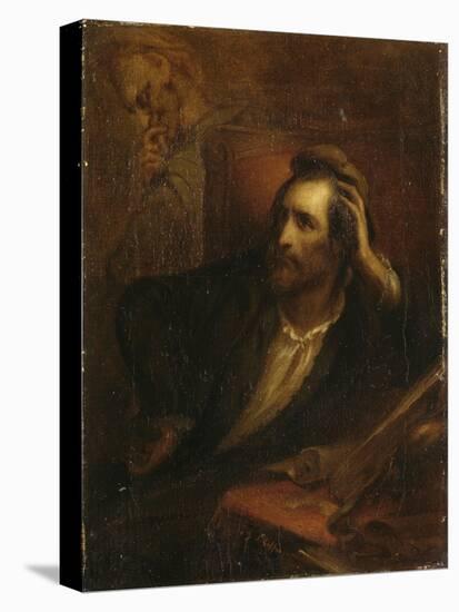Faust dans son cabinet-Ary Scheffer-Stretched Canvas