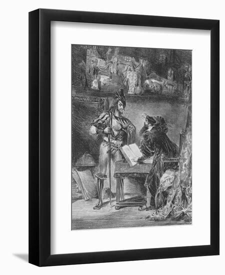 "Faust" de Goethe :Méphisto apparaissant à Faust dans son cabinet; 1828-Eugene Delacroix-Framed Giclee Print